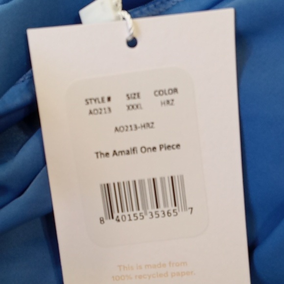 NEW Andie Bathing Suit XXXL HRZ Blue Swimwear The Amalfi One Piece 3XL - Picture 6 of 8